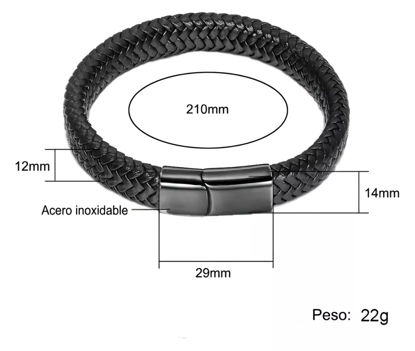 Foto 4 pulgar | Pulsera Trenzada Broche Magnético Color Café Xtellar