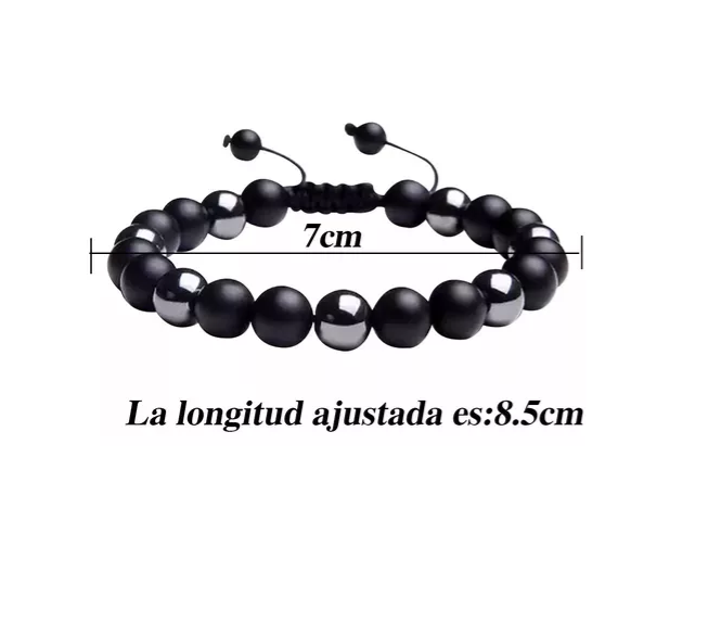 Foto 3 pulgar | 2 Pzs Brazalete Xtellar De Cuentas Obsidiana Y Pulsera Para Hombre Color Negro