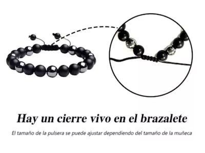 Foto 4 | 2 Pzs Brazalete Xtellar De Cuentas Obsidiana Y Pulsera Para Hombre Color Negro