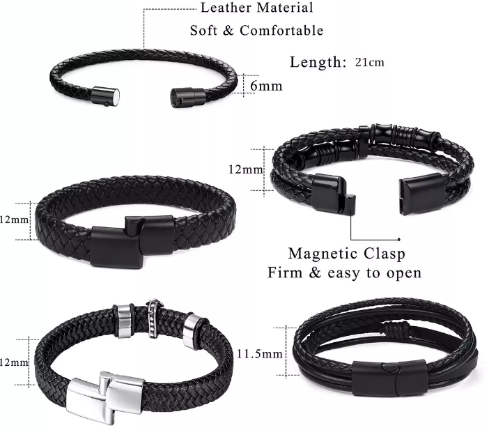 Foto 3 pulgar | Set De 5 Pulseras Xtellar Para Hombre Magnéticas