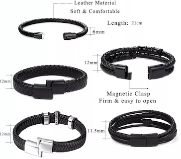 Foto 2 | Set De 5 Pulseras Xtellar Para Hombre Magnéticas