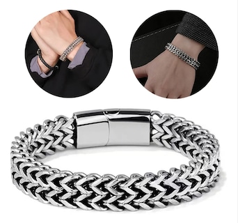 Foto 1 | Pulsera Cubana Xtellar De Acero Inoxidable Para Caballero Color Plata