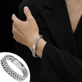 Foto 3 | Pulsera Cubana Xtellar De Acero Inoxidable Para Caballero Color Plata