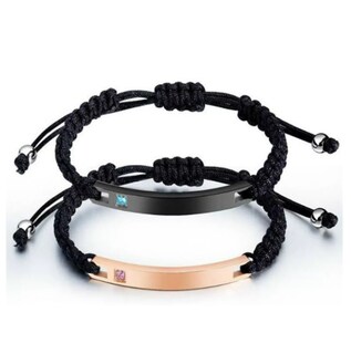 Foto 4 | 2 Pulseras Xtellar Trenzadas Acero Inoxidable Ajustables Parejas Color Negro/dorado Largo 17