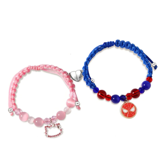 Foto 2 pulgar | Xtellar Spider Y Kitty Matching Friendship Bracelets For Best Friend Color Azul Grisáceo Juego De Pulseras Puls