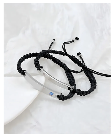 Foto 4 | 2 Pulseras Xtellar Trenzadas Acero Inoxidable Ajustables Parejas Color Plateado Largo 17 Cm