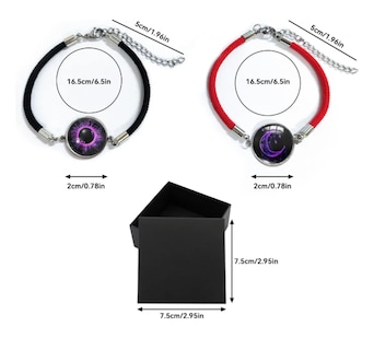 Foto 3 | 2pc Xtellar Pulseras Para Parejas De Sol Y Luna Brilla Oscuridad