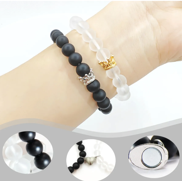 Foto 6 pulgar | 2pc Xtellar Pulseras Para Parejas Imán Brilla Oscuridad, Amor Eterno