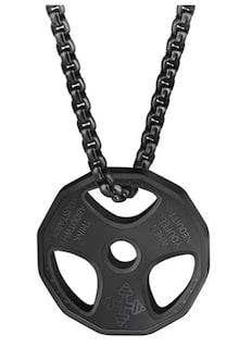 Foto 2 | Collar Xtellar con Dije Disco Pesas y Pulsera Mancuerna Acero Inoxidable Gym Fit Negro
