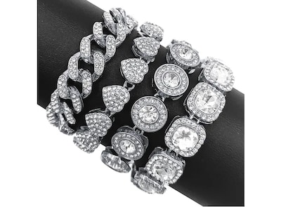 Foto 1 | 4pzs Xtellar Pulsera De Cadena Cubana Hip Hop Para Hombre Y Mujer