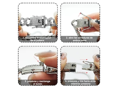 Foto 3 | 4pzs Xtellar Pulsera De Cadena Cubana Hip Hop Para Hombre Y Mujer
