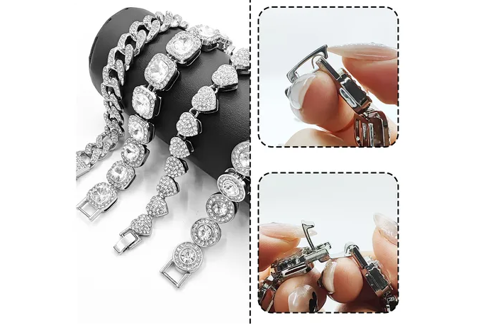 Foto 5 | 4pzs Xtellar Pulsera De Cadena Cubana Hip Hop Para Hombre Y Mujer