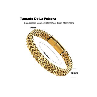 Foto 3 | Esclava Lab.g Oro Dos 23 Cm Filas De Acero Magnética Hebilla Para Hombre