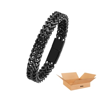 Foto 1 | Esclava Belug Negro 19 Cm Para Hombre Dos Filas Acero Hebilla Magnética