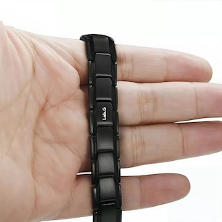 Foto 2 | Pulsera Brazalete Acero Titanio Imanes Para Hombre Lab.g Negro