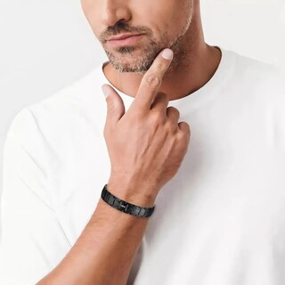 Foto 3 | Pulsera Brazalete Acero Titanio Imanes Para Hombre Lab.g Negro