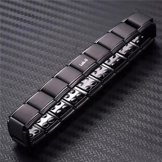Foto 5 | Pulsera Brazalete Acero Titanio Imanes Para Hombre Lab.g Negro