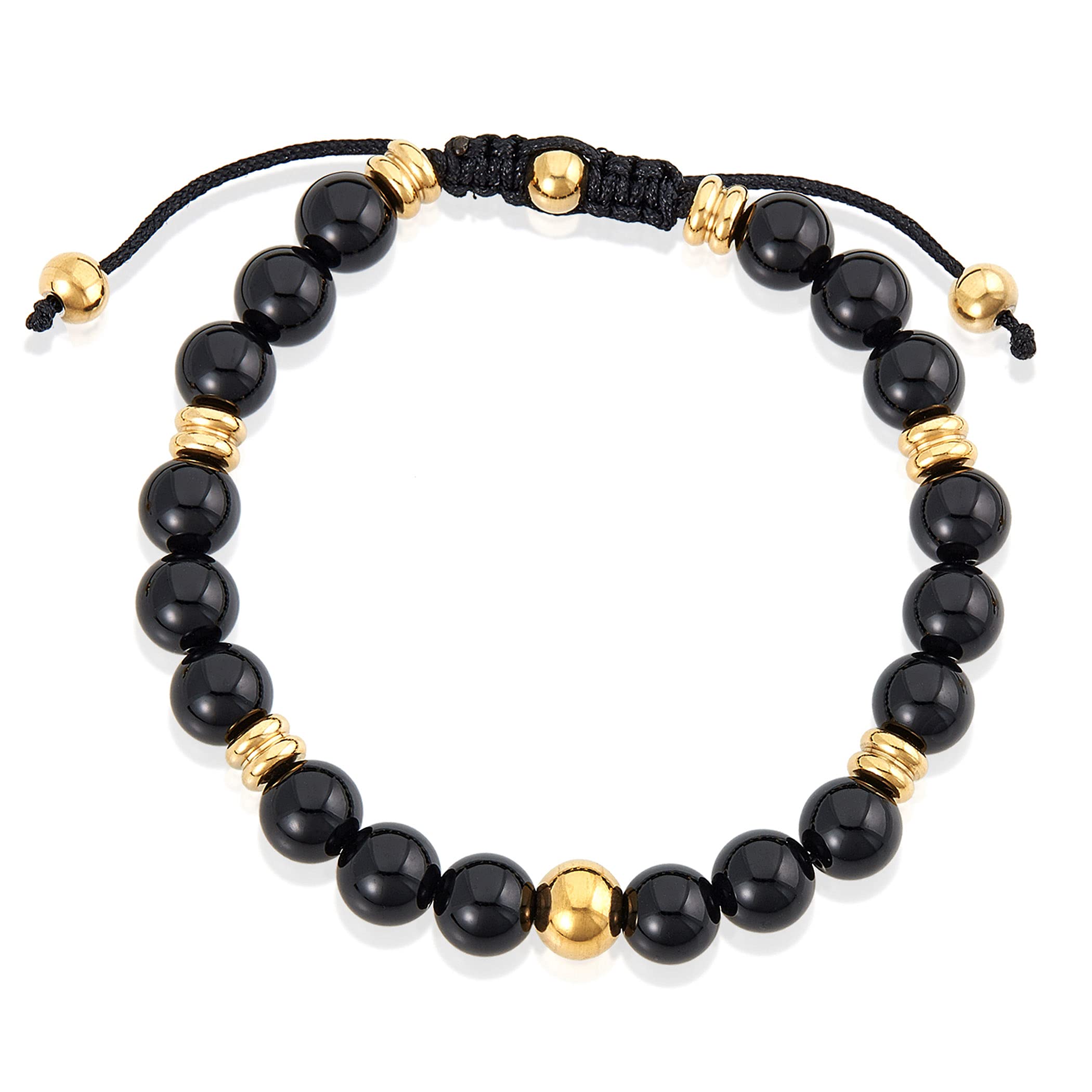 Foto 2 | Pulsera West Coast Jewelry Con Piedra De Ónix, Acero Chapado En Oro - Venta Internacional.