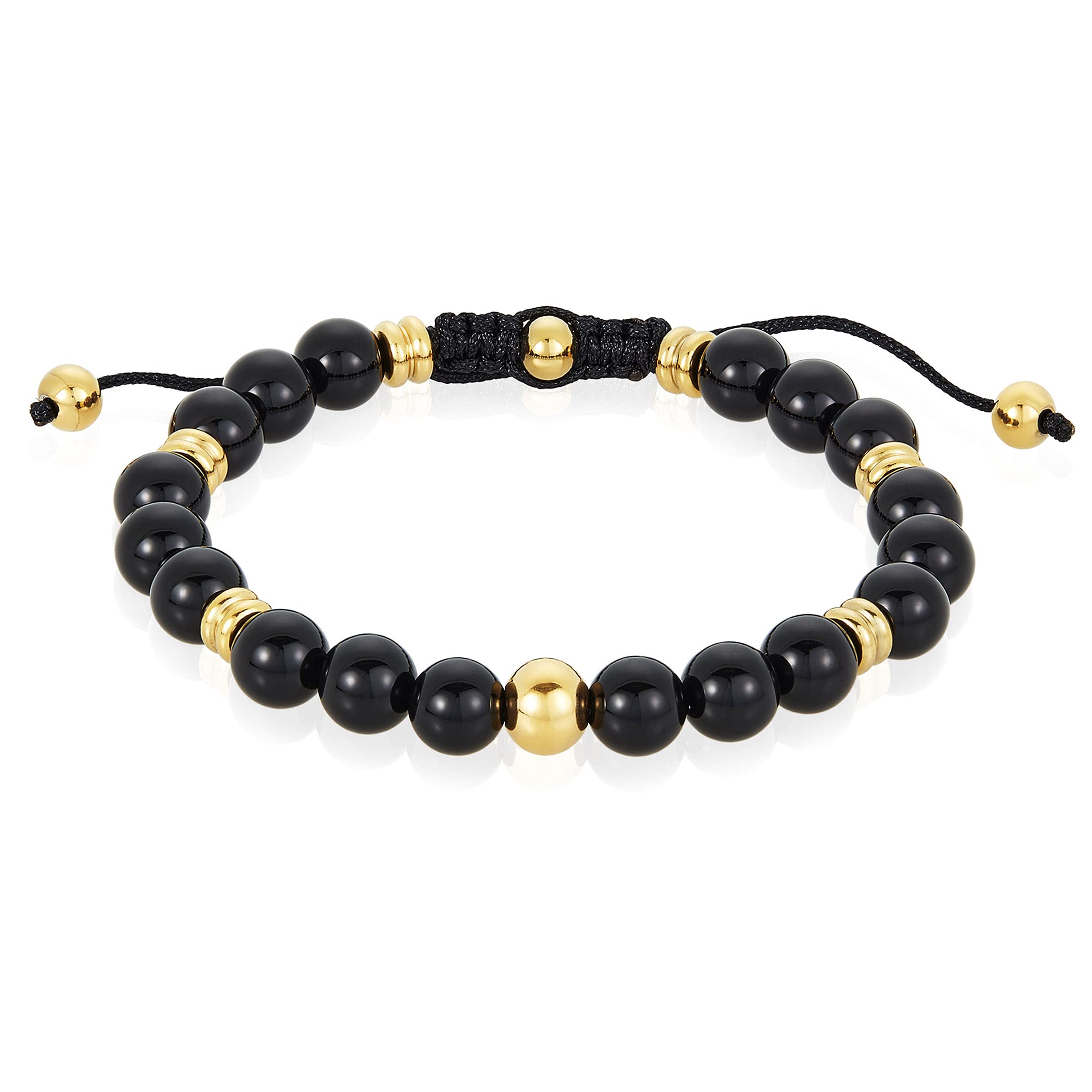 Foto 4 pulgar | Pulsera West Coast Jewelry Con Piedra De Ónix, Acero Chapado En Oro - Venta Internacional.
