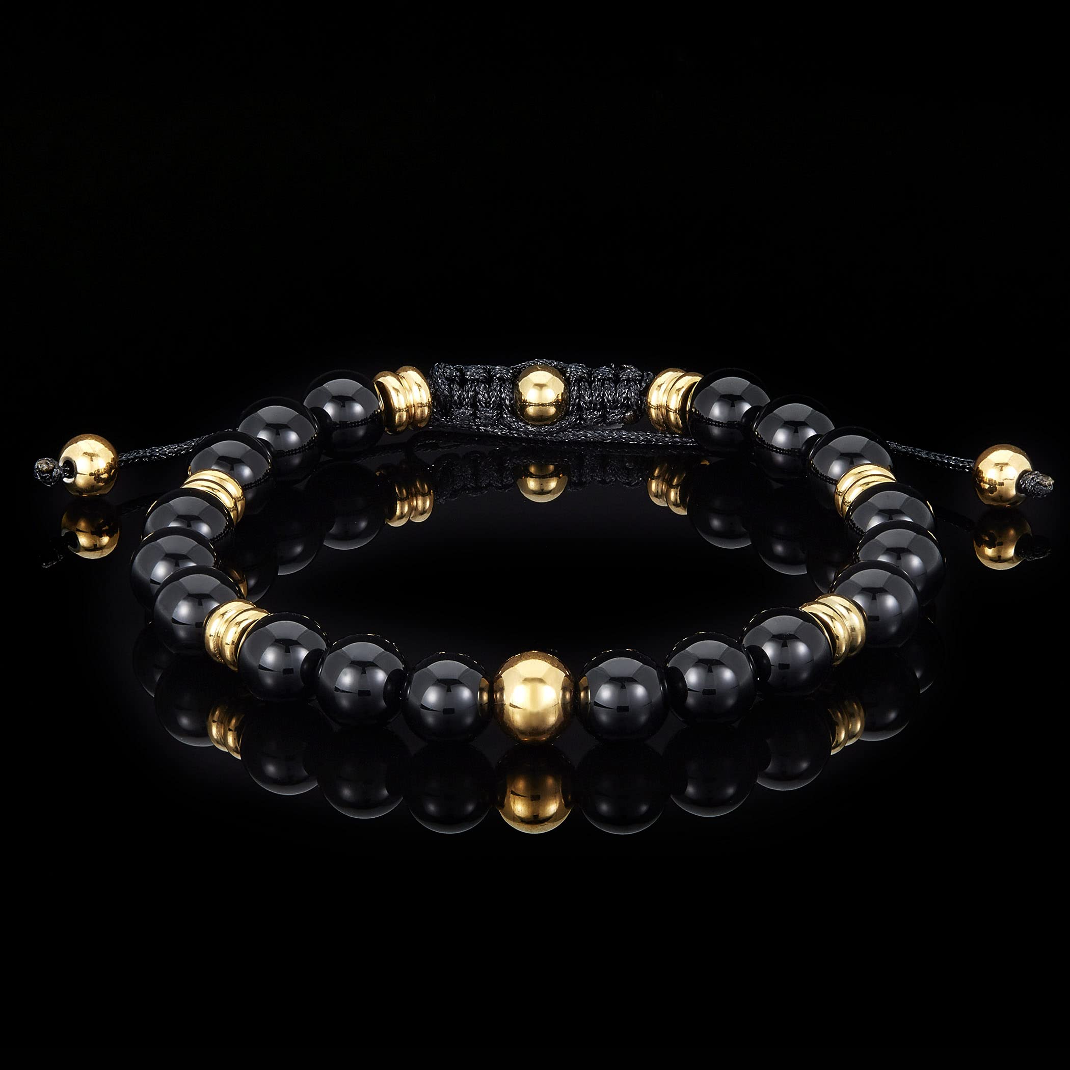 Foto 6 pulgar | Pulsera West Coast Jewelry Con Piedra De Ónix, Acero Chapado En Oro - Venta Internacional.