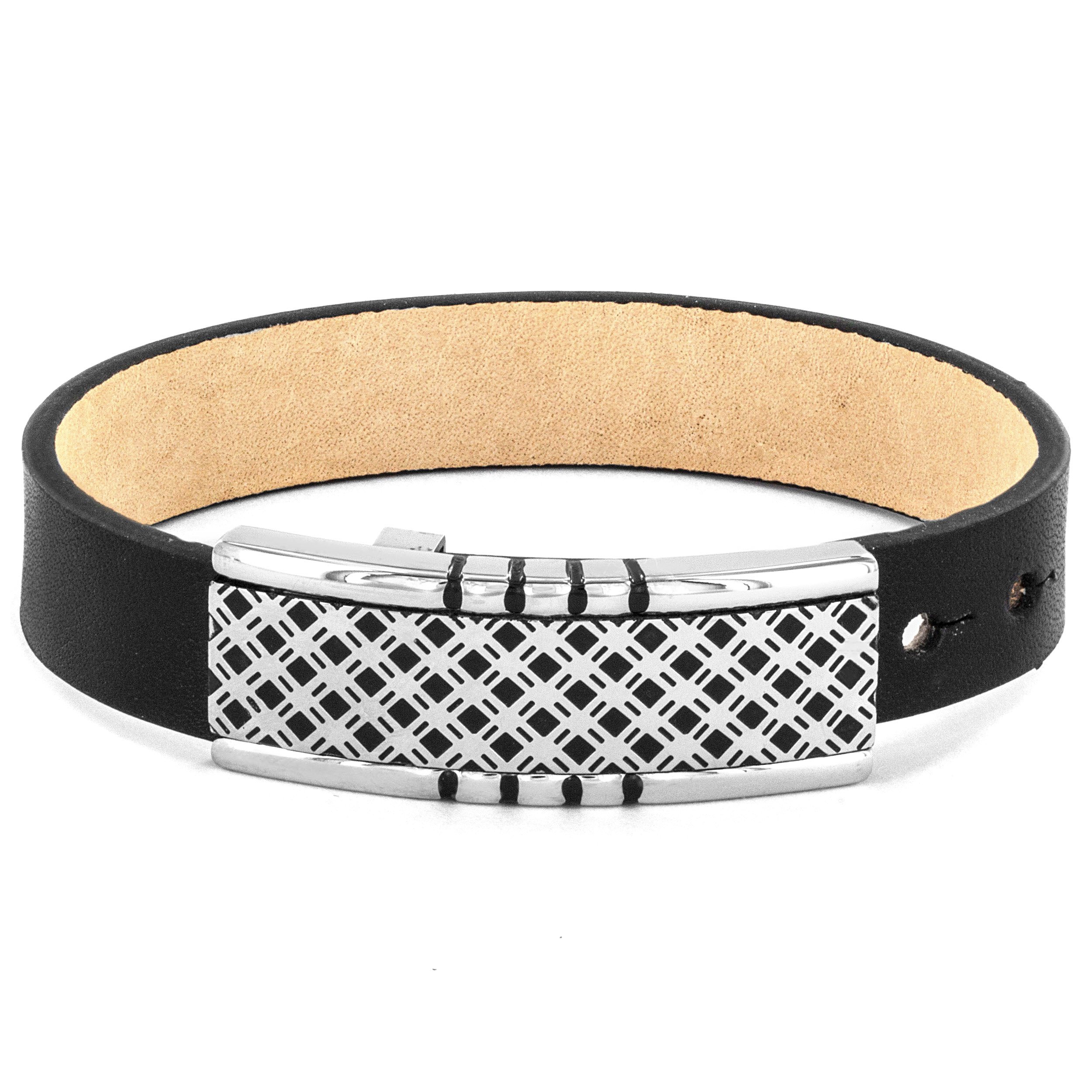 Foto 1 | Pulsera West Coast Jewelry Crucible De Cuero Negro Para Hombre - Venta Internacional.