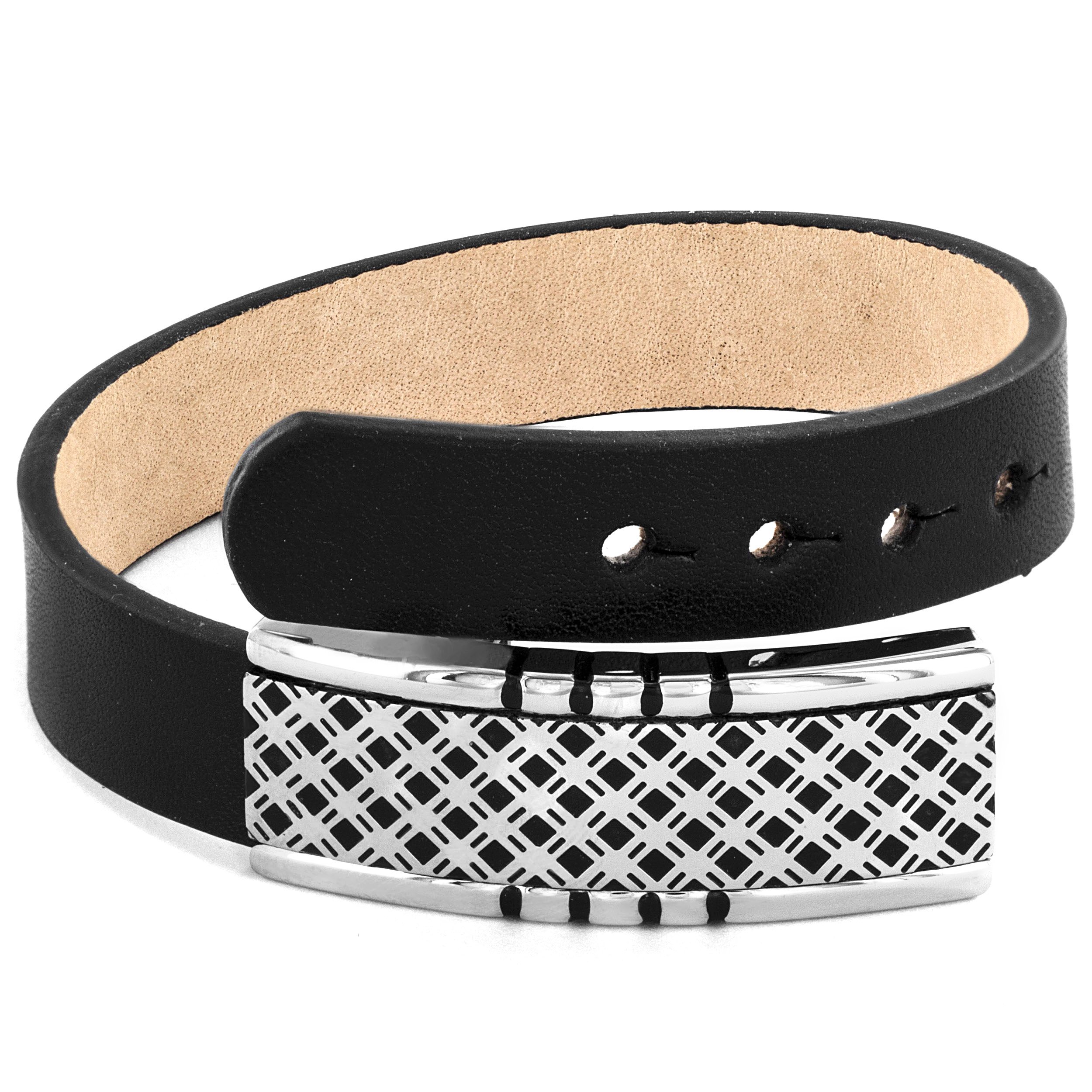 Foto 2 | Pulsera West Coast Jewelry Crucible De Cuero Negro Para Hombre - Venta Internacional.