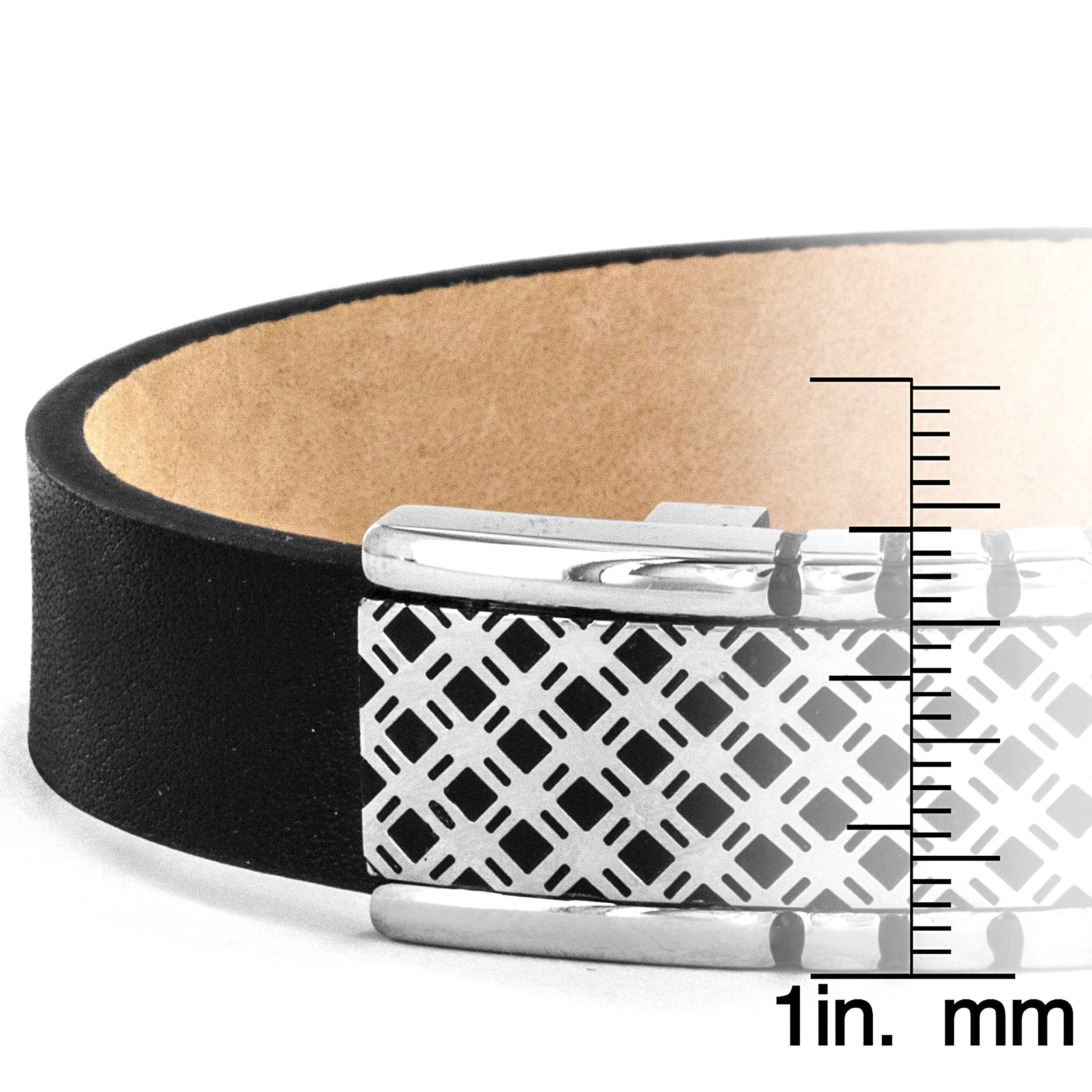 Foto 3 | Pulsera West Coast Jewelry Crucible De Cuero Negro Para Hombre - Venta Internacional.