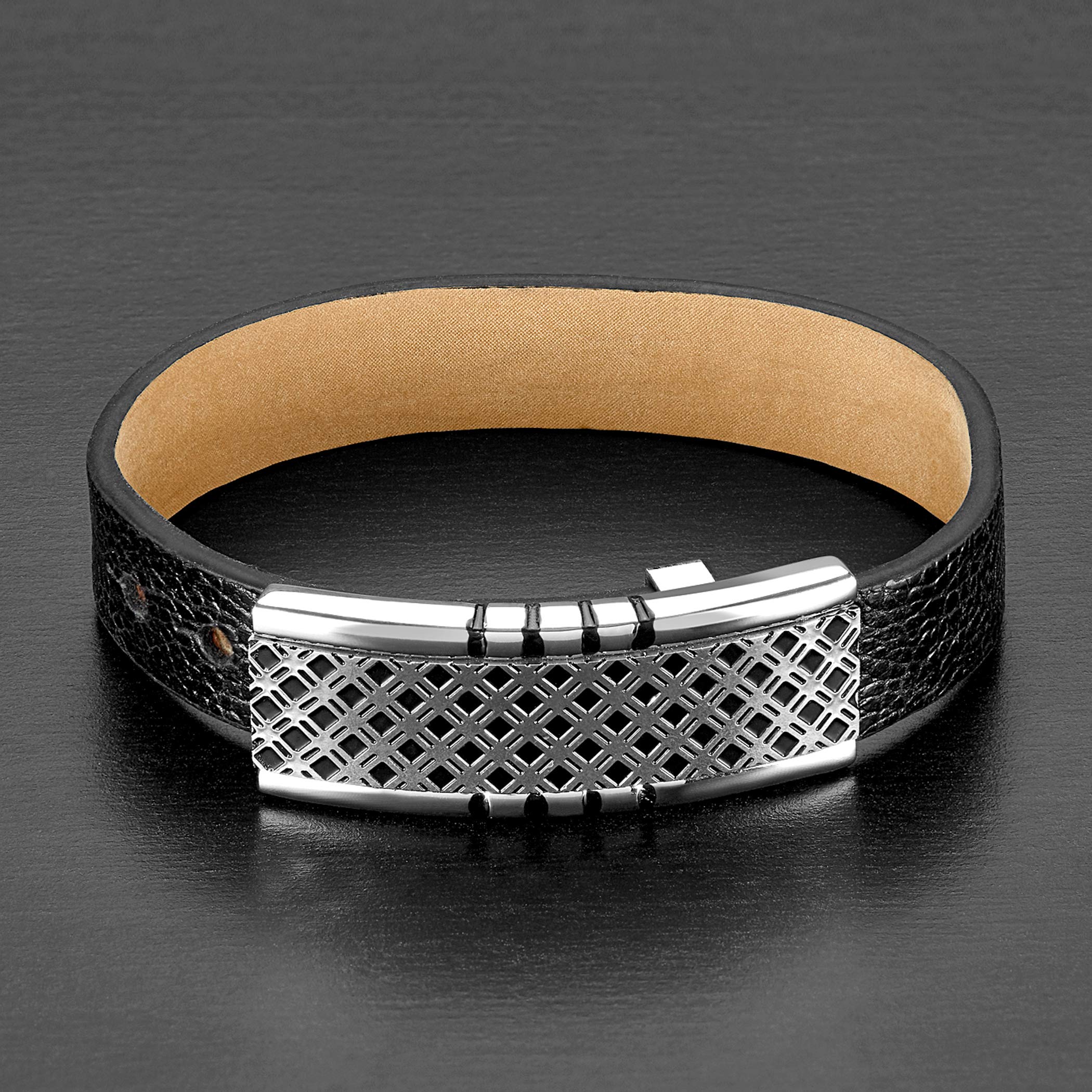 Foto 4 | Pulsera West Coast Jewelry Crucible De Cuero Negro Para Hombre - Venta Internacional.