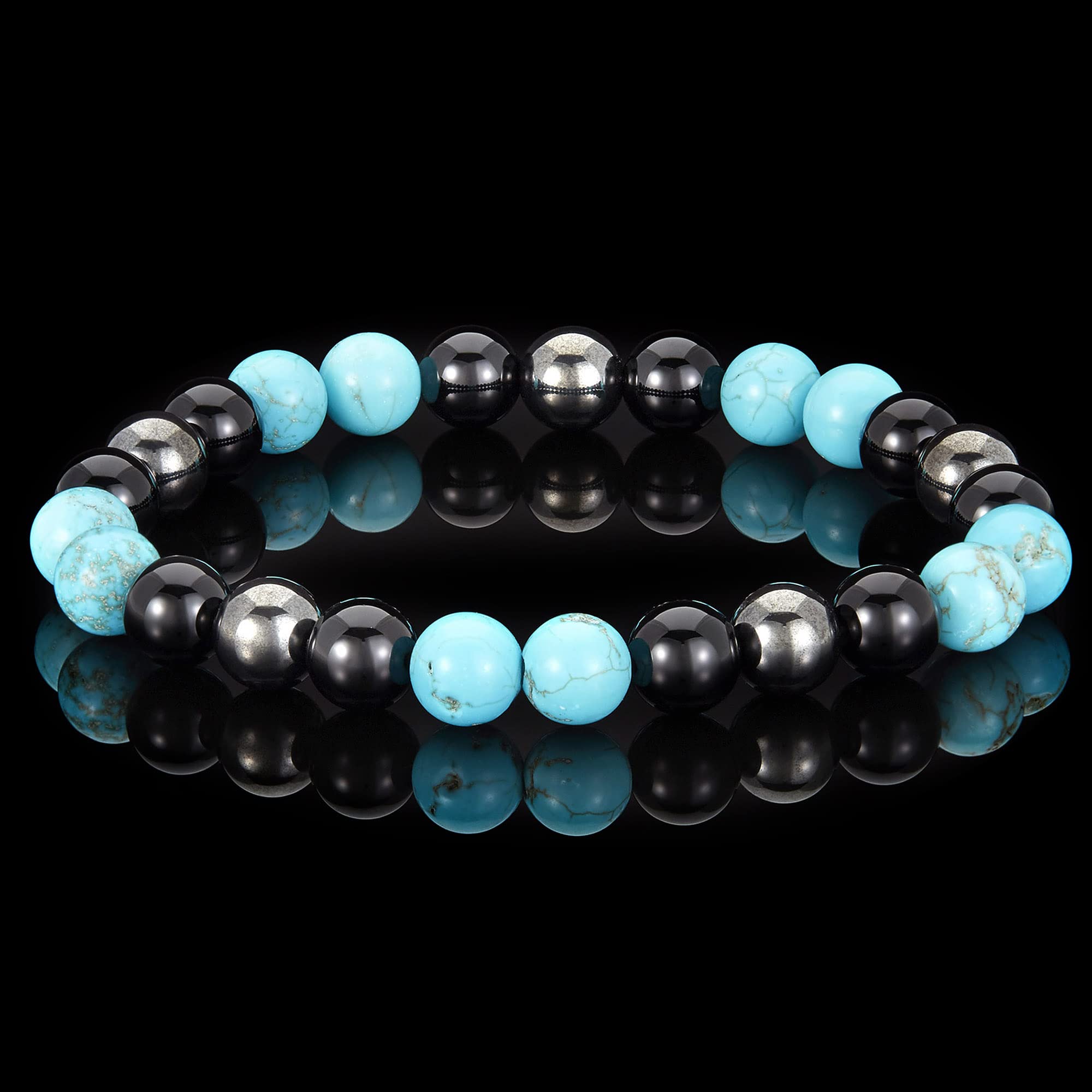 Foto 5 pulgar | Pulsera West Coast Jewelry, Ónix Turquesa Y Hematita Para Hombre - Venta Internacional.