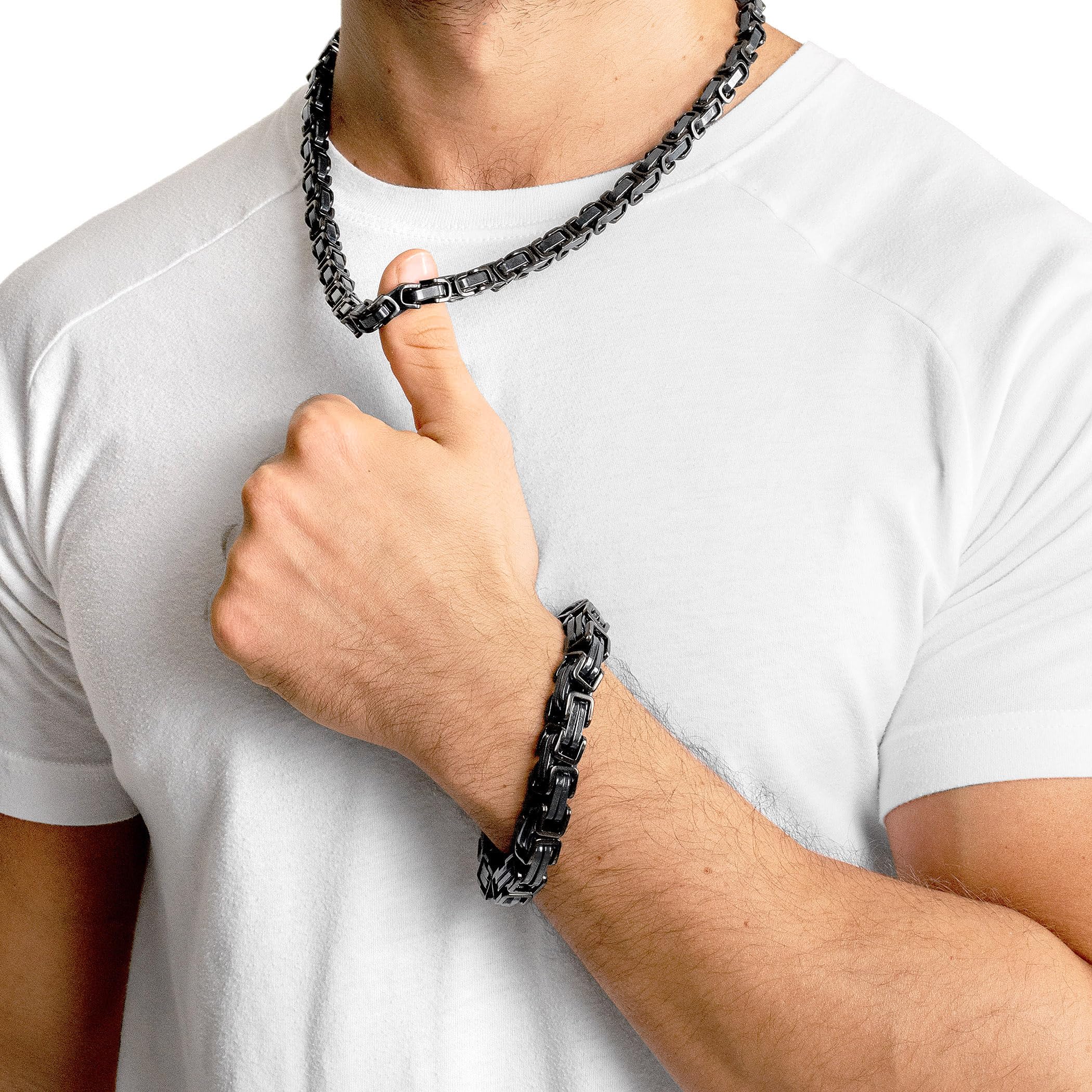 Foto 5 | Pulsera West Coast Jewelry Crucible De Acero Bizantino De 11 Mm - Venta Internacional.