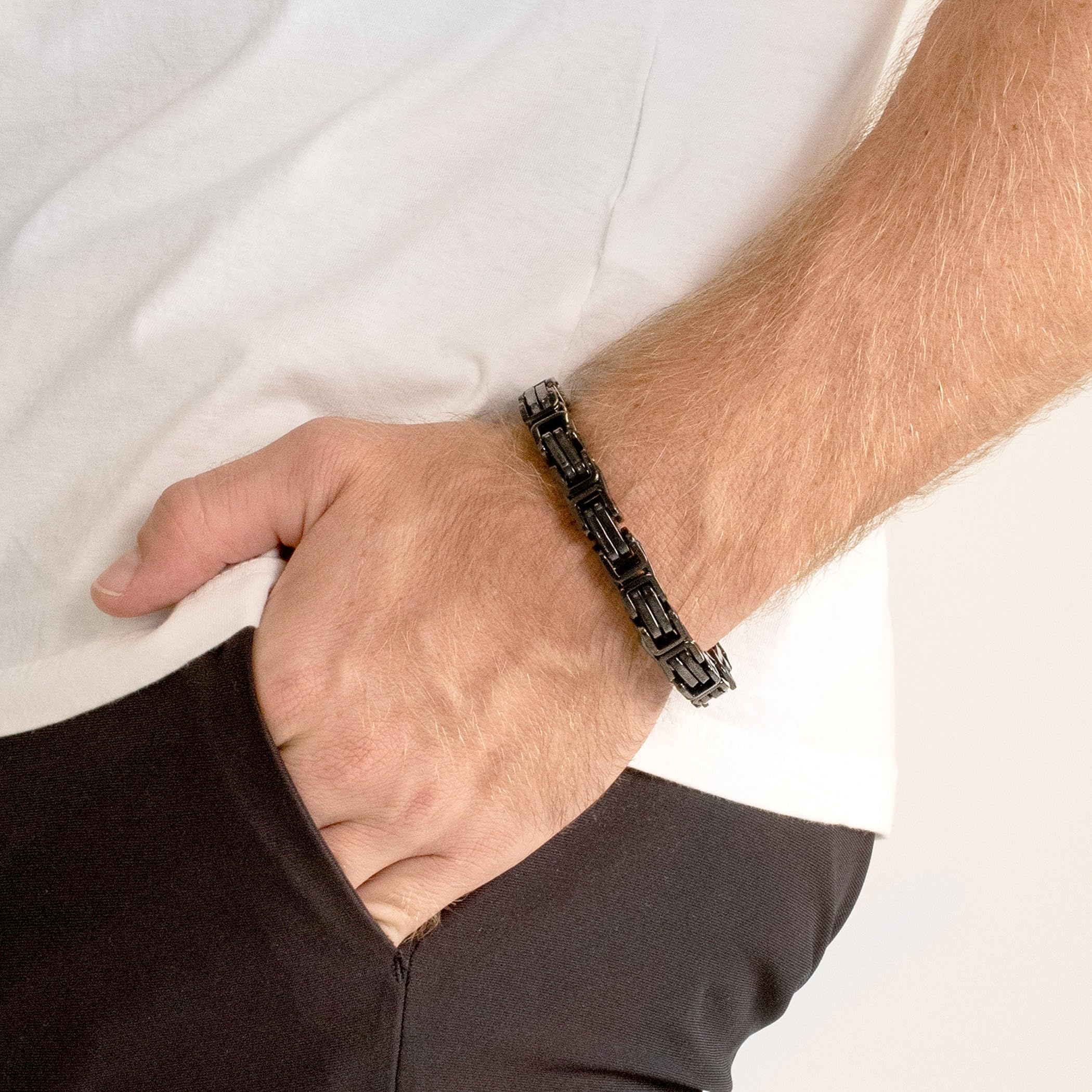 Foto 7 | Pulsera West Coast Jewelry Crucible De Acero Bizantino De 11 Mm - Venta Internacional.