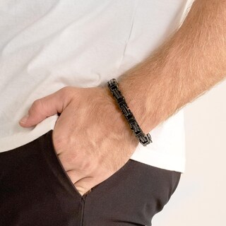 Foto 7 | Pulsera West Coast Jewelry Crucible De Acero Bizantino De 11 Mm - Venta Internacional.