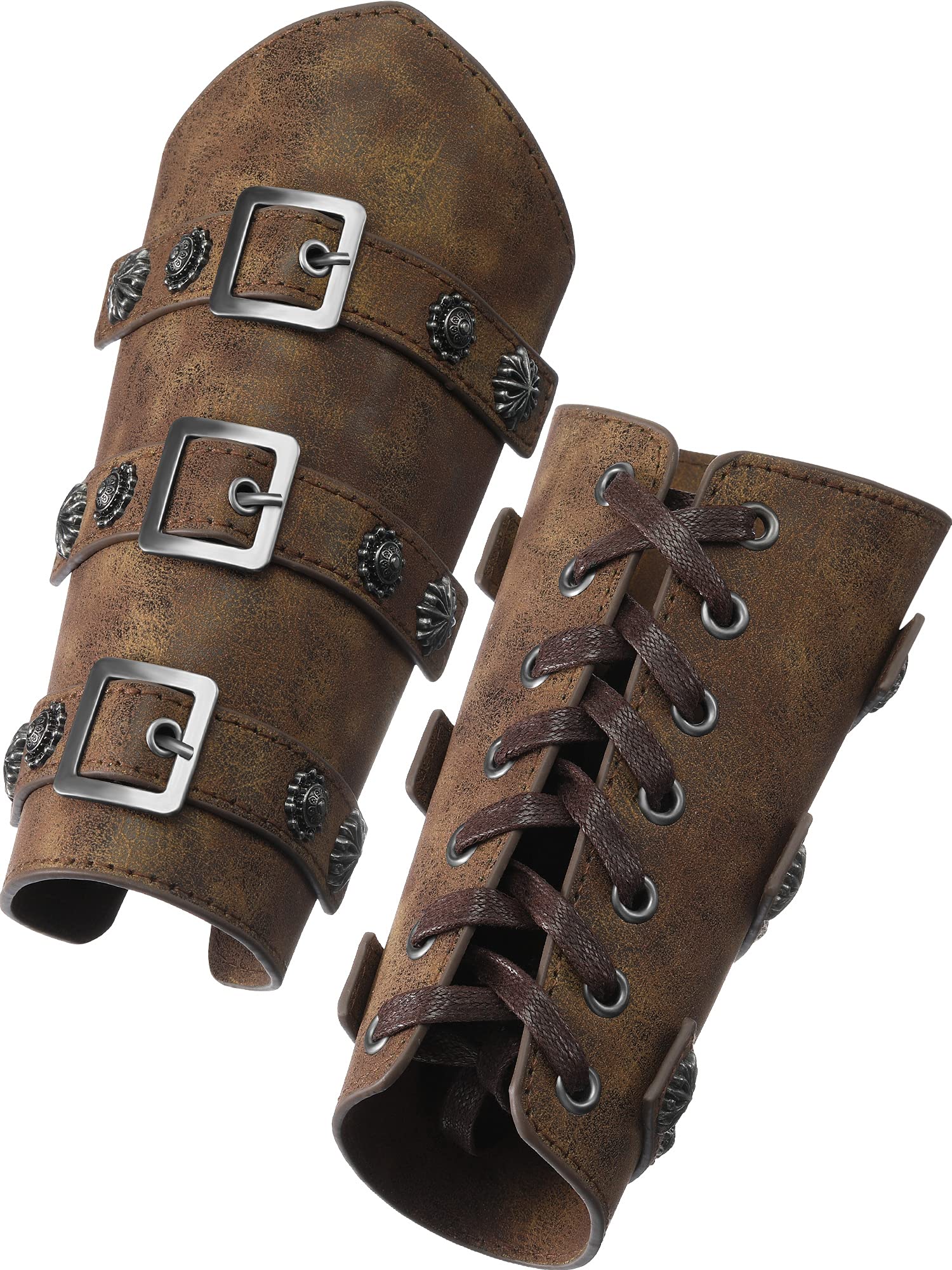 Foto 1 | Protectores De Brazo Satinior Medieval De Piel Sintética, Color Bronce, 2 Piezas - Venta Internacional.
