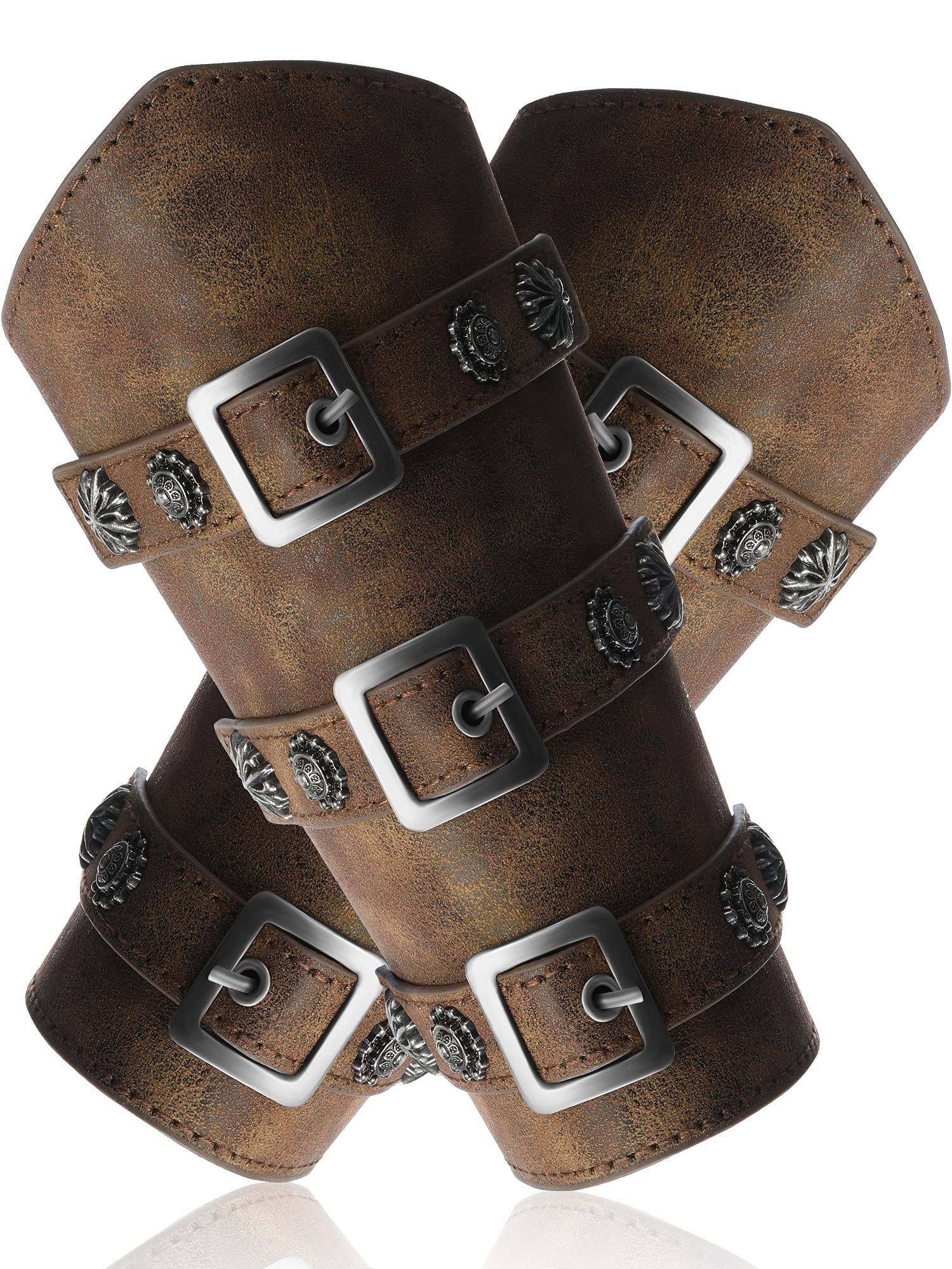 Foto 8 pulgar | Protectores De Brazo Satinior Medieval De Piel Sintética, Color Bronce, 2 Piezas - Venta Internacional.