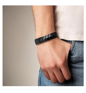 Foto 5 | Pulsera De Terapia Magnética Cobre Puro Brazalete P/ Hombre Negro 7 Cm 23 Cm
