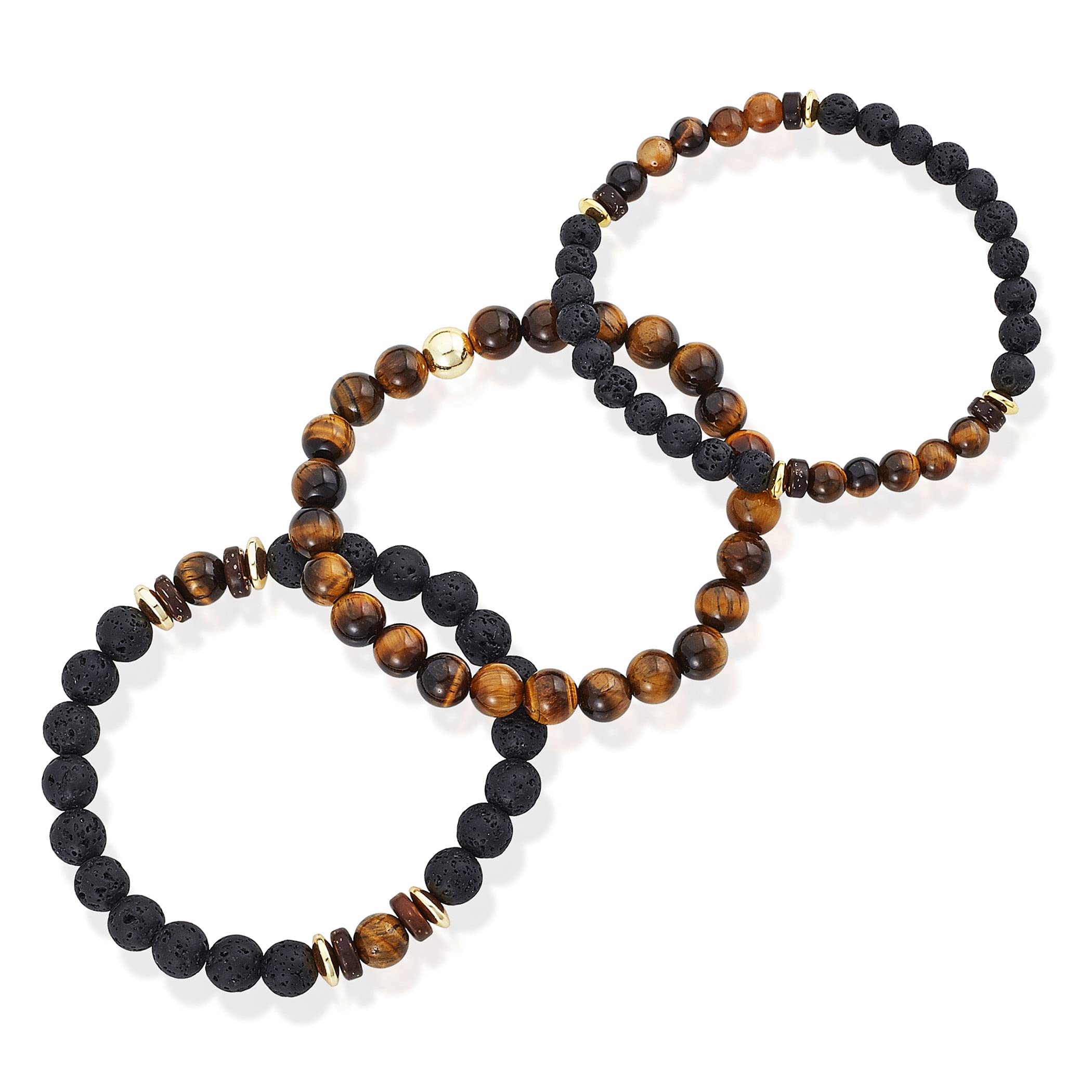 Foto 3 pulgar | Set De Pulseras West Coast Jewelry Tiger Eye Stone Para Hombre - Venta Internacional.