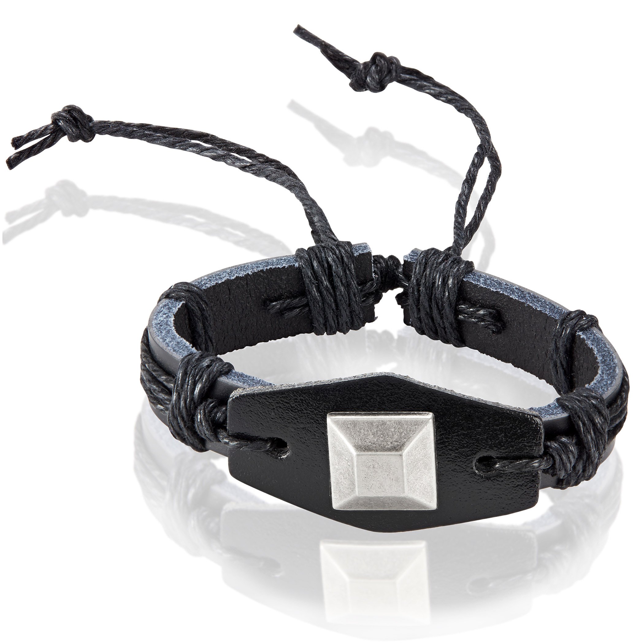Foto 2 pulgar | Pulsera West Coast Jewelry De Cuero Negro Para Hombre - Venta Internacional.