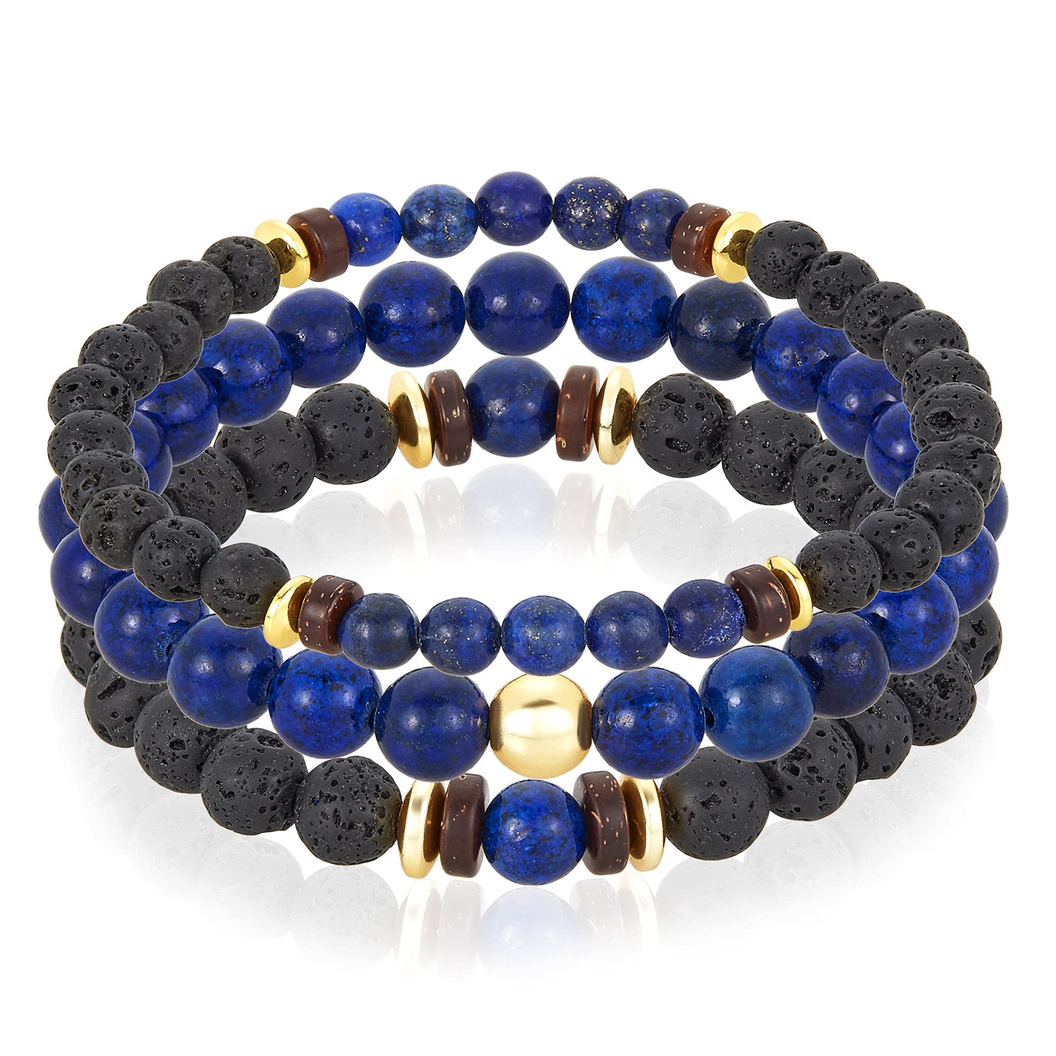 Foto 1 | Set De Pulseras West Coast Jewelry Con Piedra Lapislázuli Para Hombre - Venta Internacional.