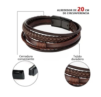 Foto 2 | Pulsera De Cuero Con Hebilla Trenzada Regalo Para Hombre