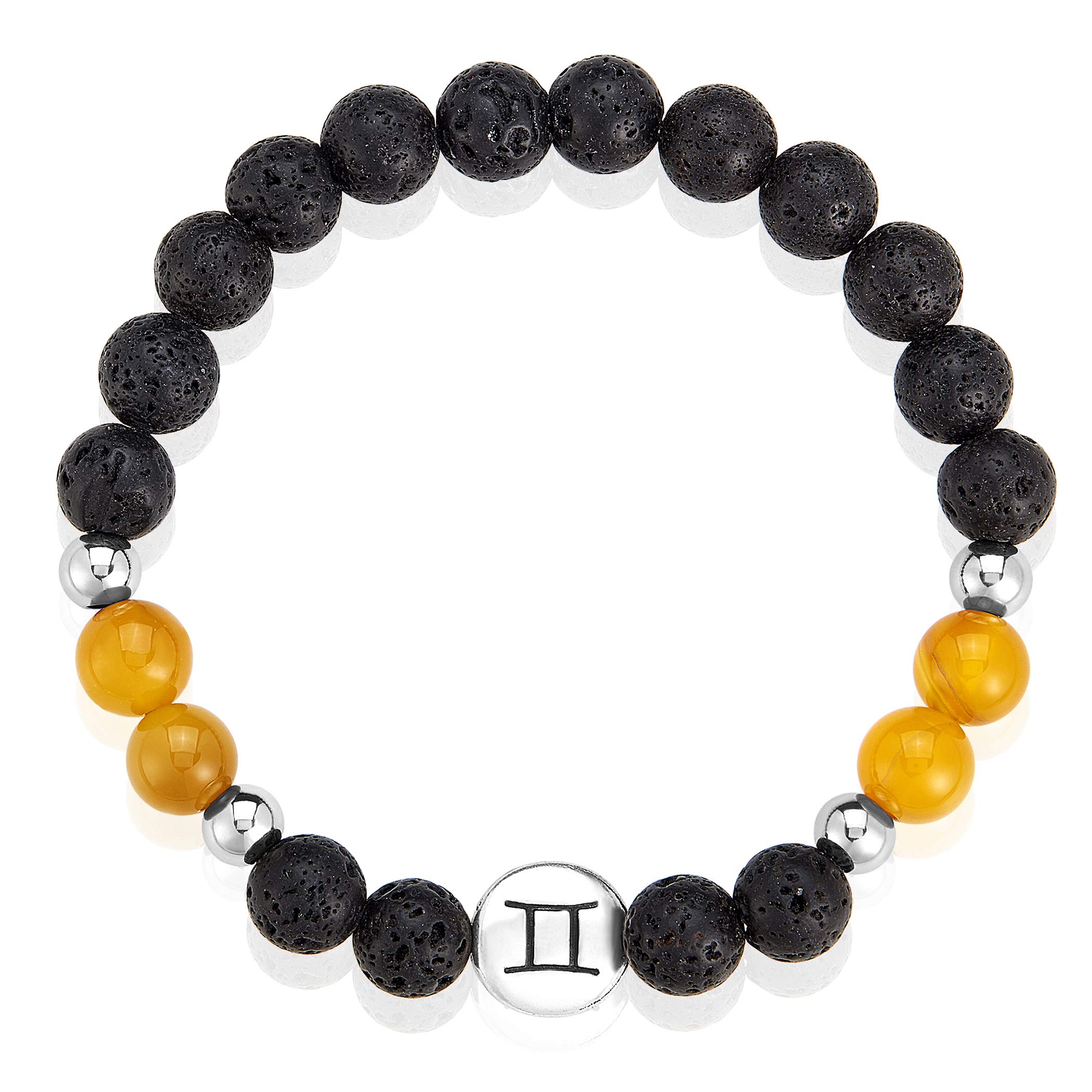 Foto 3 pulgar | Pulsera West Coast Jewelry Para Hombre Con Ágata Y Lava Del Zodiaco Géminis - Venta Internacional.