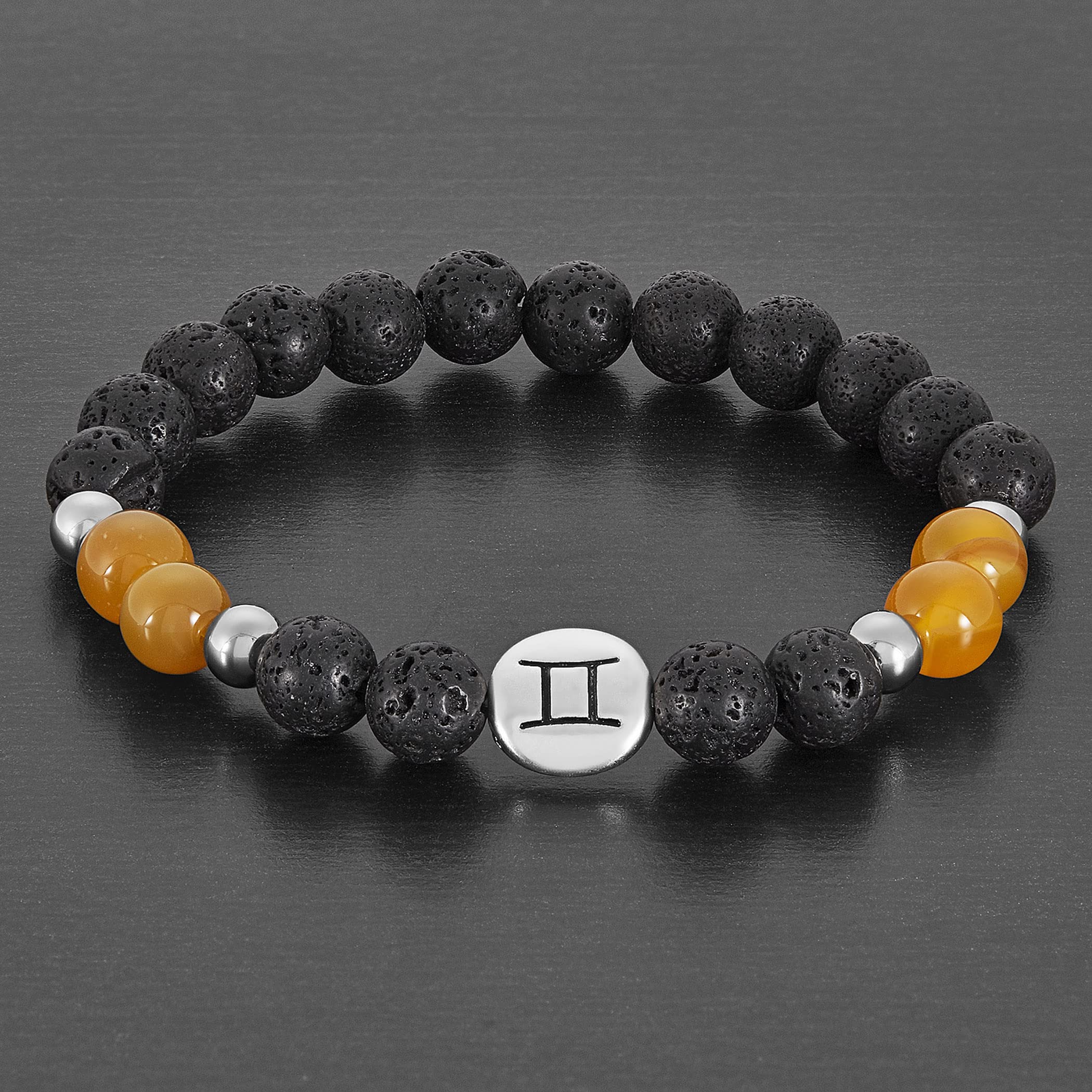 Foto 4 pulgar | Pulsera West Coast Jewelry Para Hombre Con Ágata Y Lava Del Zodiaco Géminis - Venta Internacional.