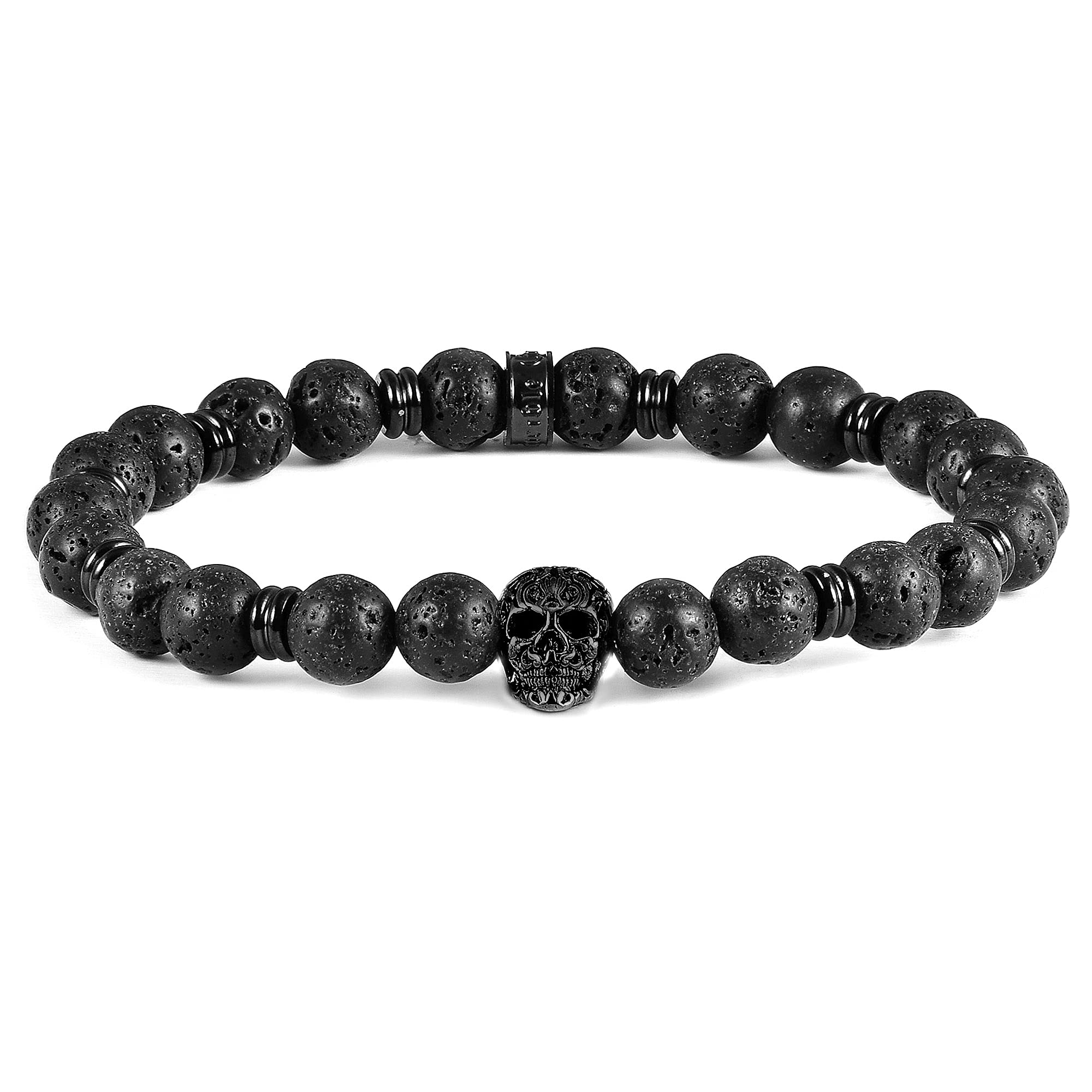 Foto 2 pulgar | Brazalete Crucible Con Forma De Calavera De Acero Inoxidable Chapado En Negro - Venta Internacional.