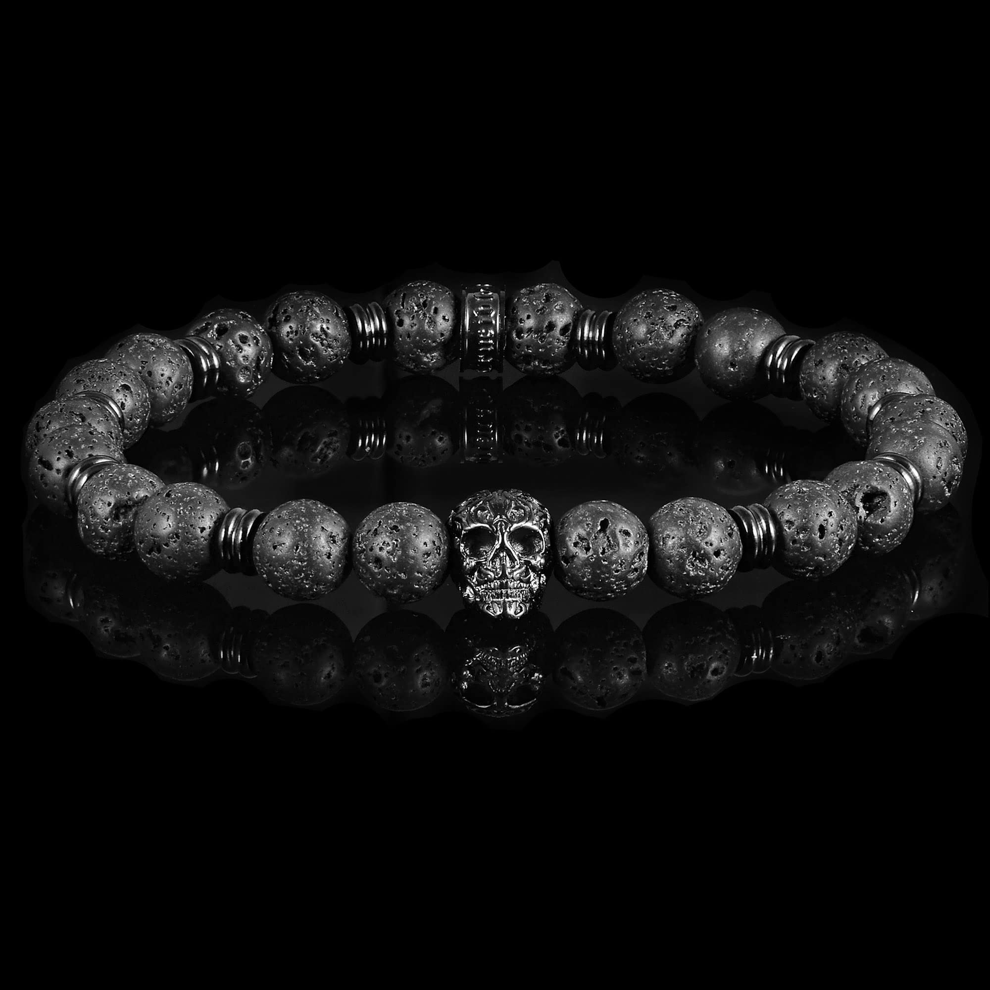 Foto 6 pulgar | Brazalete Crucible Con Forma De Calavera De Acero Inoxidable Chapado En Negro - Venta Internacional.