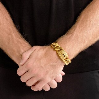 Foto 4 | Pulsera West Coast Jewelry Crucible Para Hombre, Acero Chapado En Oro - Venta Internacional.