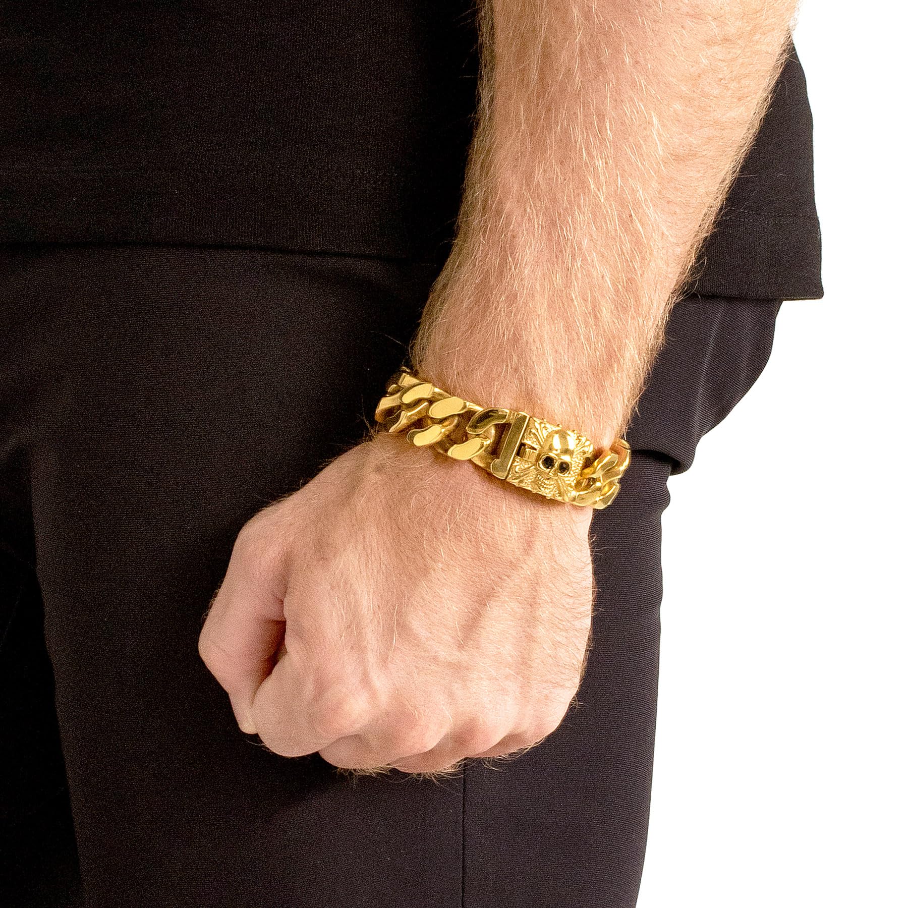 Foto 6 | Pulsera West Coast Jewelry Crucible Para Hombre, Acero Chapado En Oro - Venta Internacional.