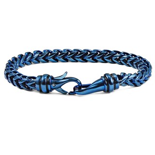 Foto 1 | Brazalete Crucible De Acero Inoxidable Chapado En Azul Pulido De 8 Pulgadas - Venta Internacional.