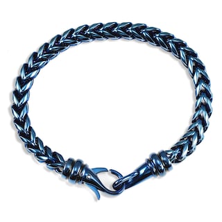 Foto 2 | Brazalete Crucible De Acero Inoxidable Chapado En Azul Pulido De 8 Pulgadas - Venta Internacional.