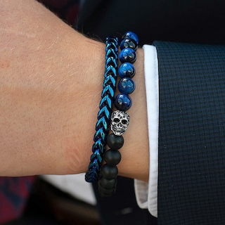 Foto 3 | Brazalete Crucible De Acero Inoxidable Chapado En Azul Pulido De 8 Pulgadas - Venta Internacional.