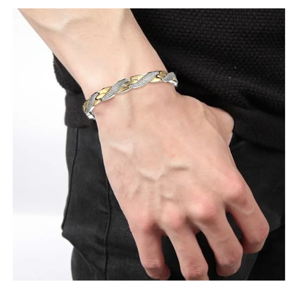 Foto 3 pulgar | Pulsera De Titanio Magnética Ajustabl Reducción Del Dolor
