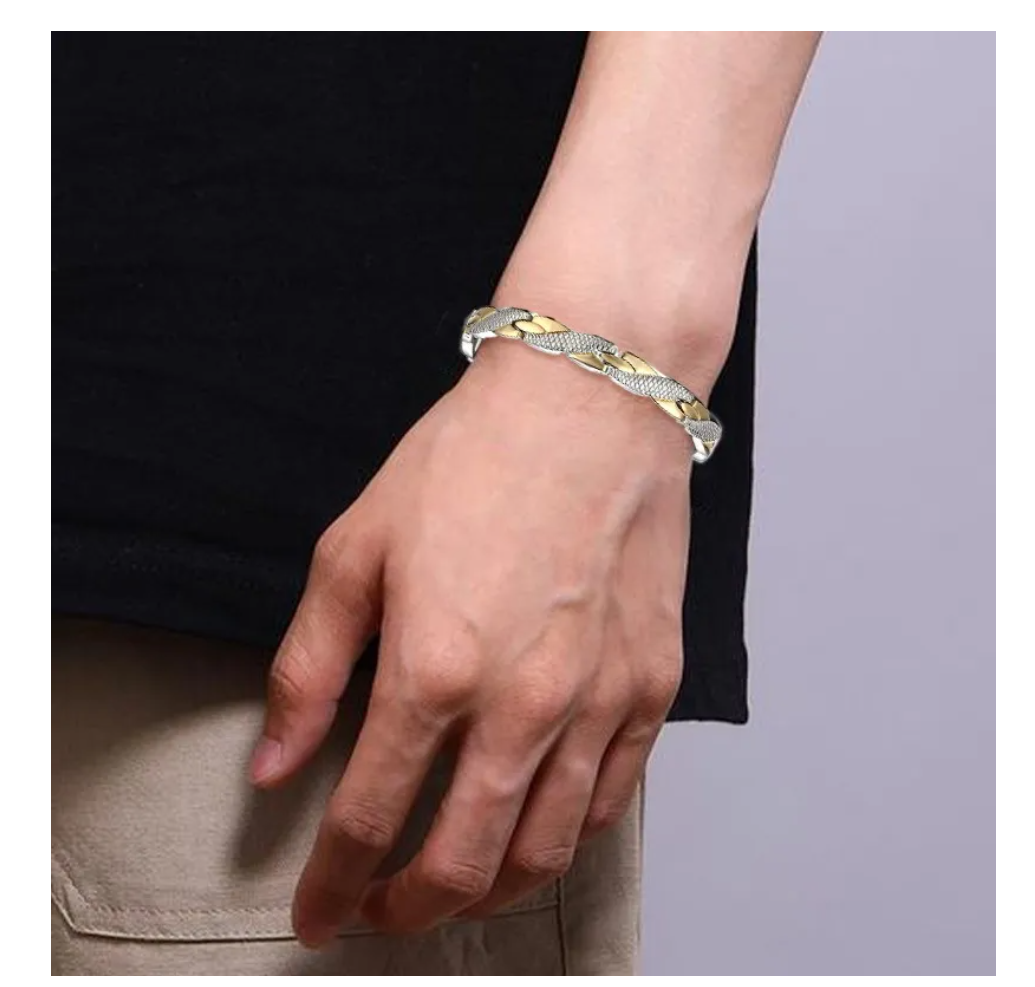 Foto 4 pulgar | Pulsera De Titanio Magnética Ajustabl Reducción Del Dolor